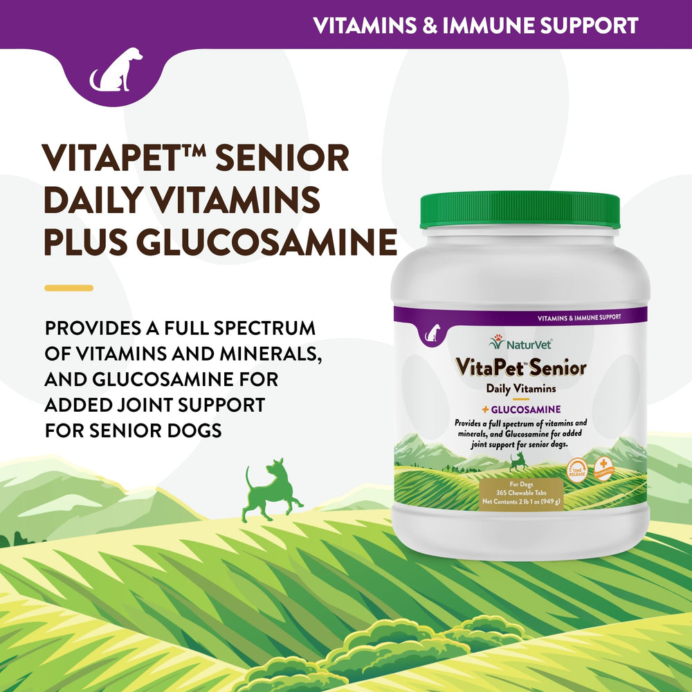 NaturVet VitaPet Senior Glucosamina Tabletas apoyo a la movilidad