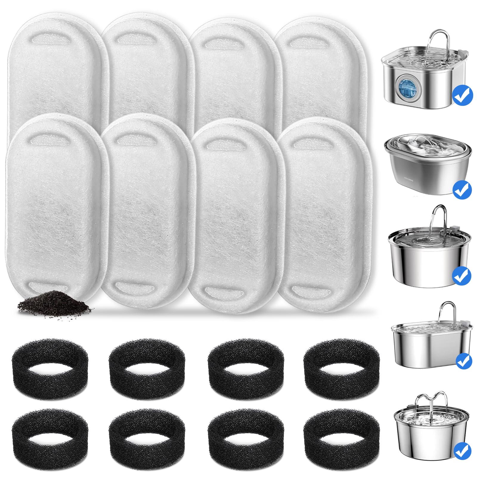 NautyPaws filtros para fuente de gatos 8-pack: mantiene el agua limpia y libre de pelos.