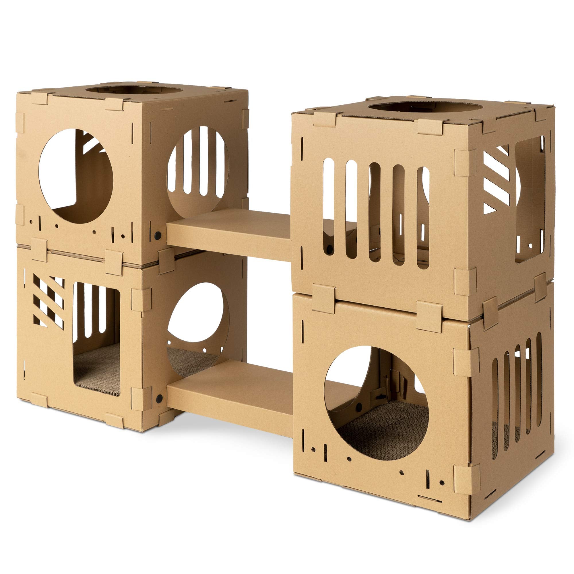 Navaris casa-gato modular: cubo de 12 pulgadas para juego y descanso.