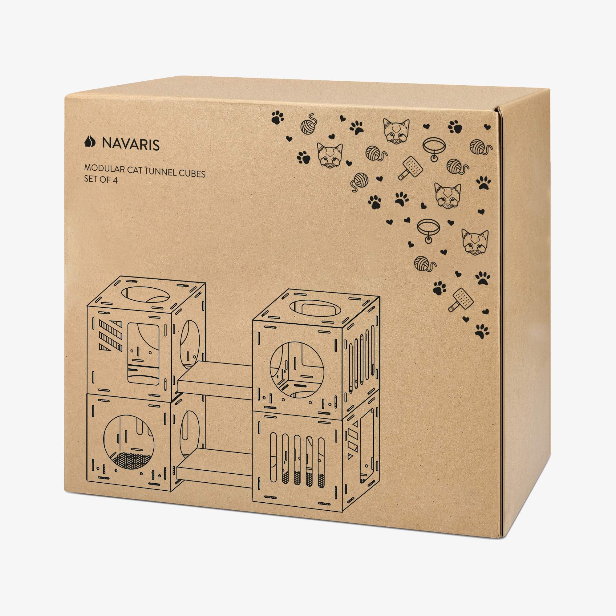 Navaris casa-gato modular: diseño ligero que facilita mover la casa.