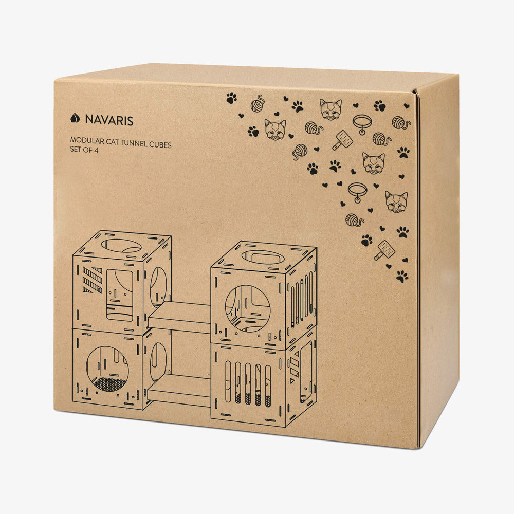 Navaris casa-gato modular: diseño ligero que facilita mover la casa.