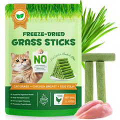 NBTREKTIE palo césped gato: promueve digestión suave y masticación diaria.