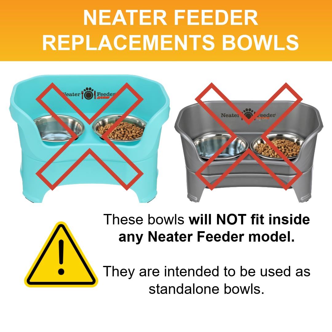 Conjunto de dos cuencos Neater Pet Brands para comida y agua.