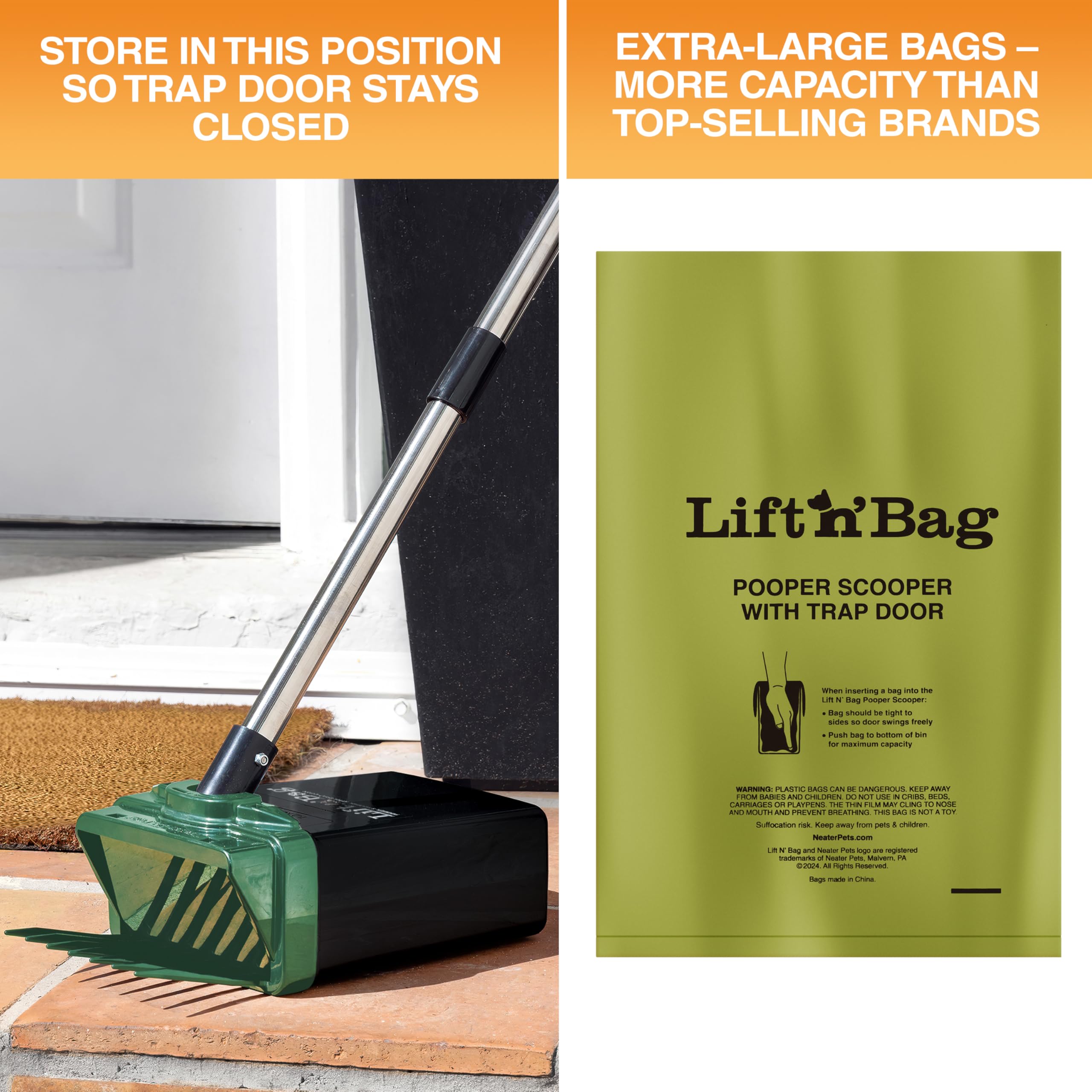 Neater Pet Brands Lift N' Bag 2.0 plástico duradero y resistente