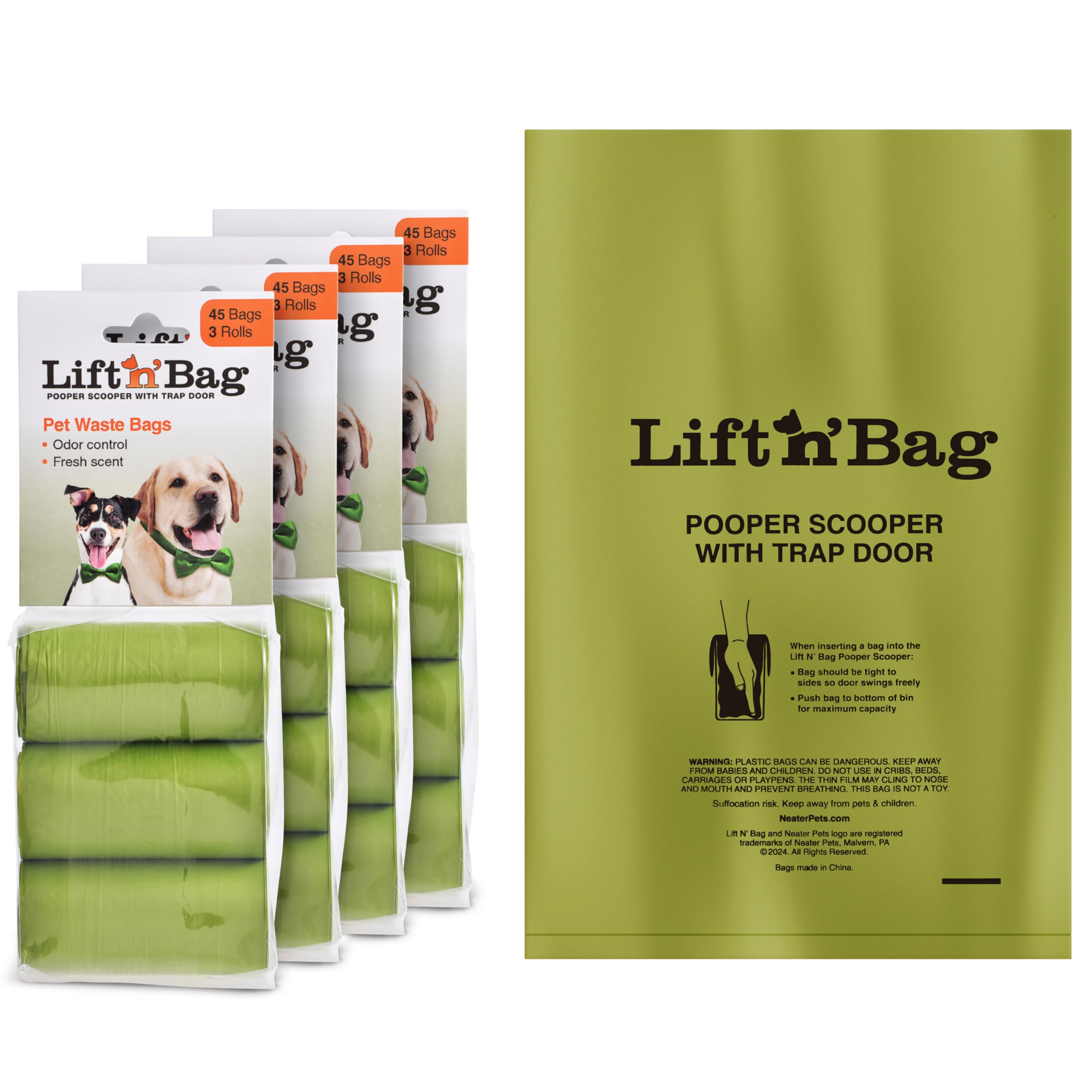Neater Pets Lift N’ Bag: bolsas de gran capacidad para recoger múltiples heces.