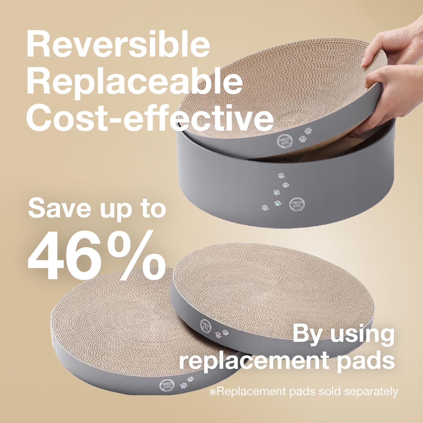 Necoichi pad-rascar reemplazable alarga la vida del producto.