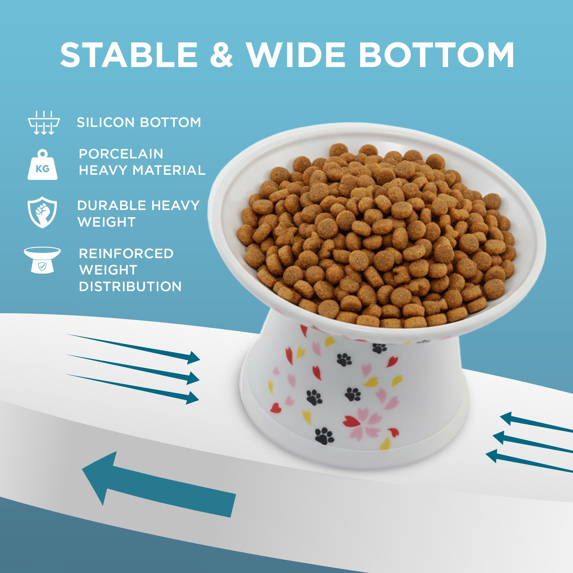 Necoichi tazón elevado para gatos de interior con estilo japonés