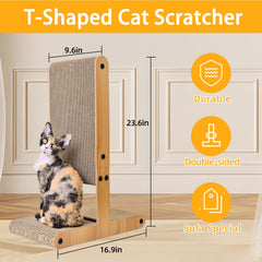 Nekosan rascador para gatos, uso vertical, protege muebles durante el juego.