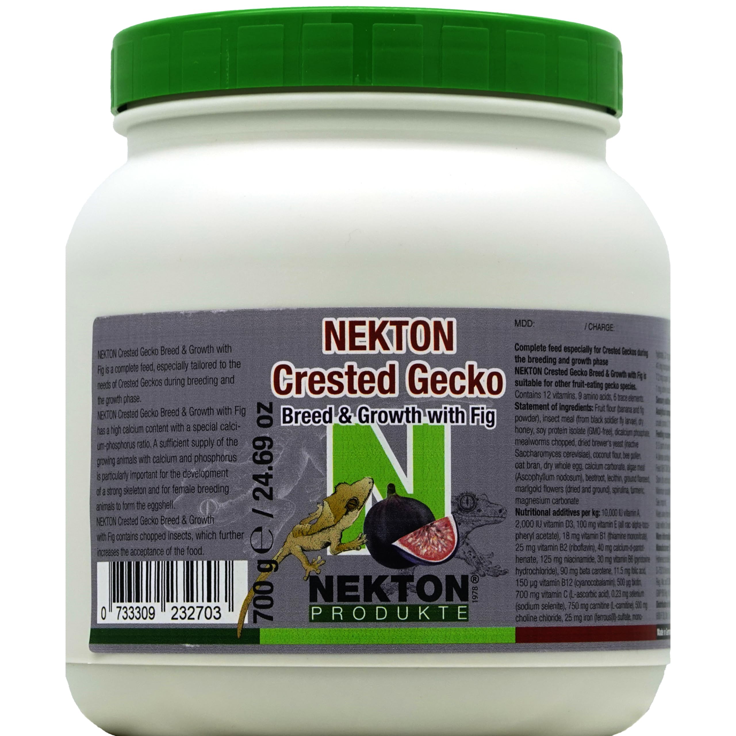 Nekton Gecko Crestado frasco 700 g para crecimiento sostenible.