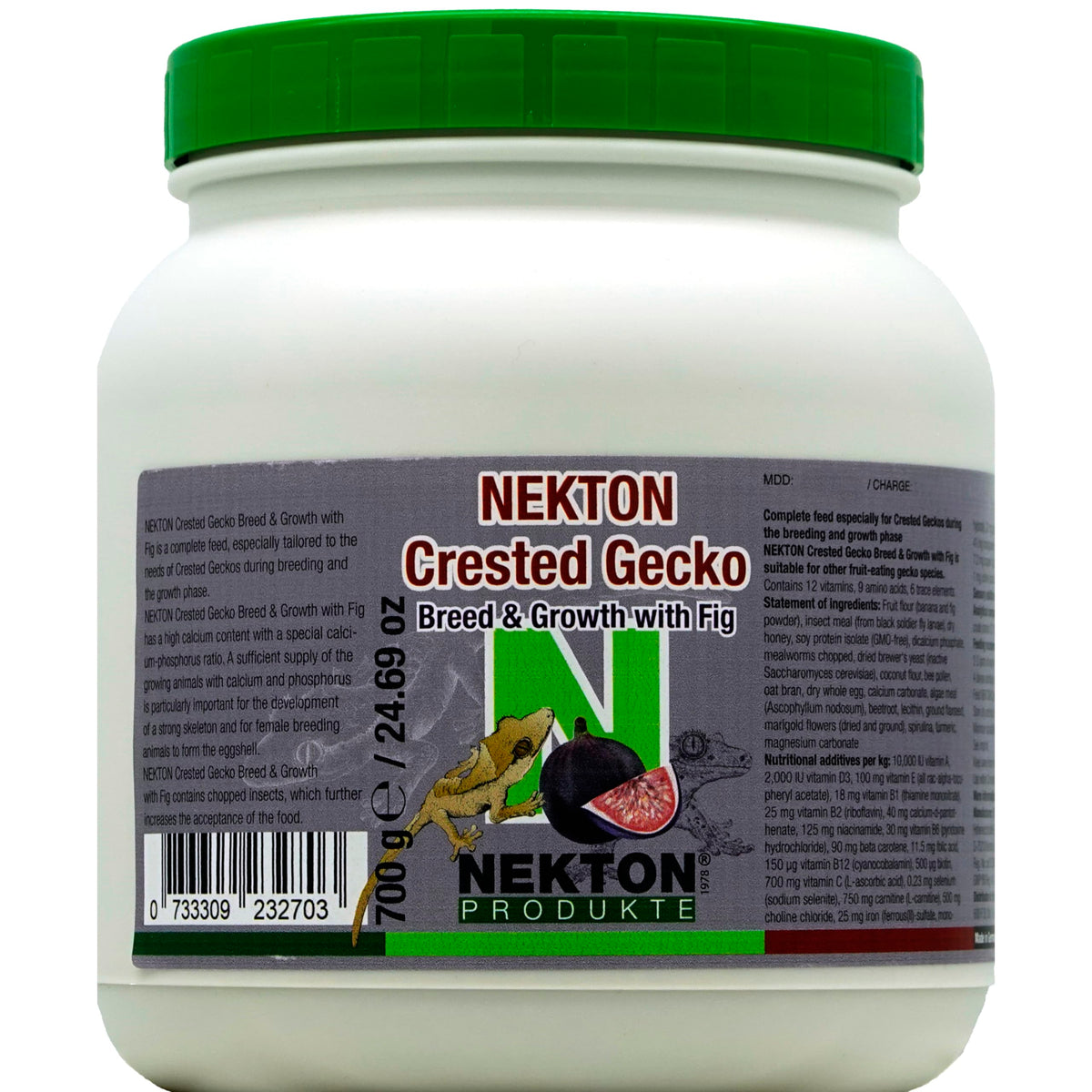 Nekton Gecko Crestado frasco 700 g para crecimiento sostenible.