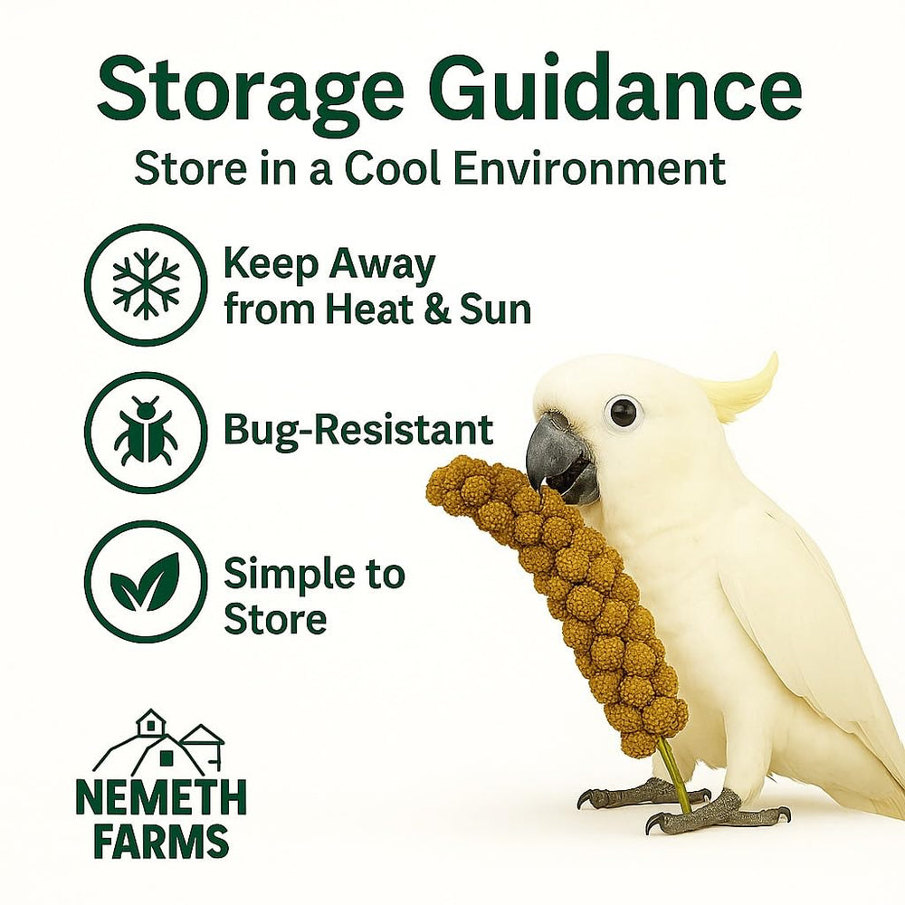 Nemeth Farms Millet Spray, para aves: snack diario nutritivo para su rutina.