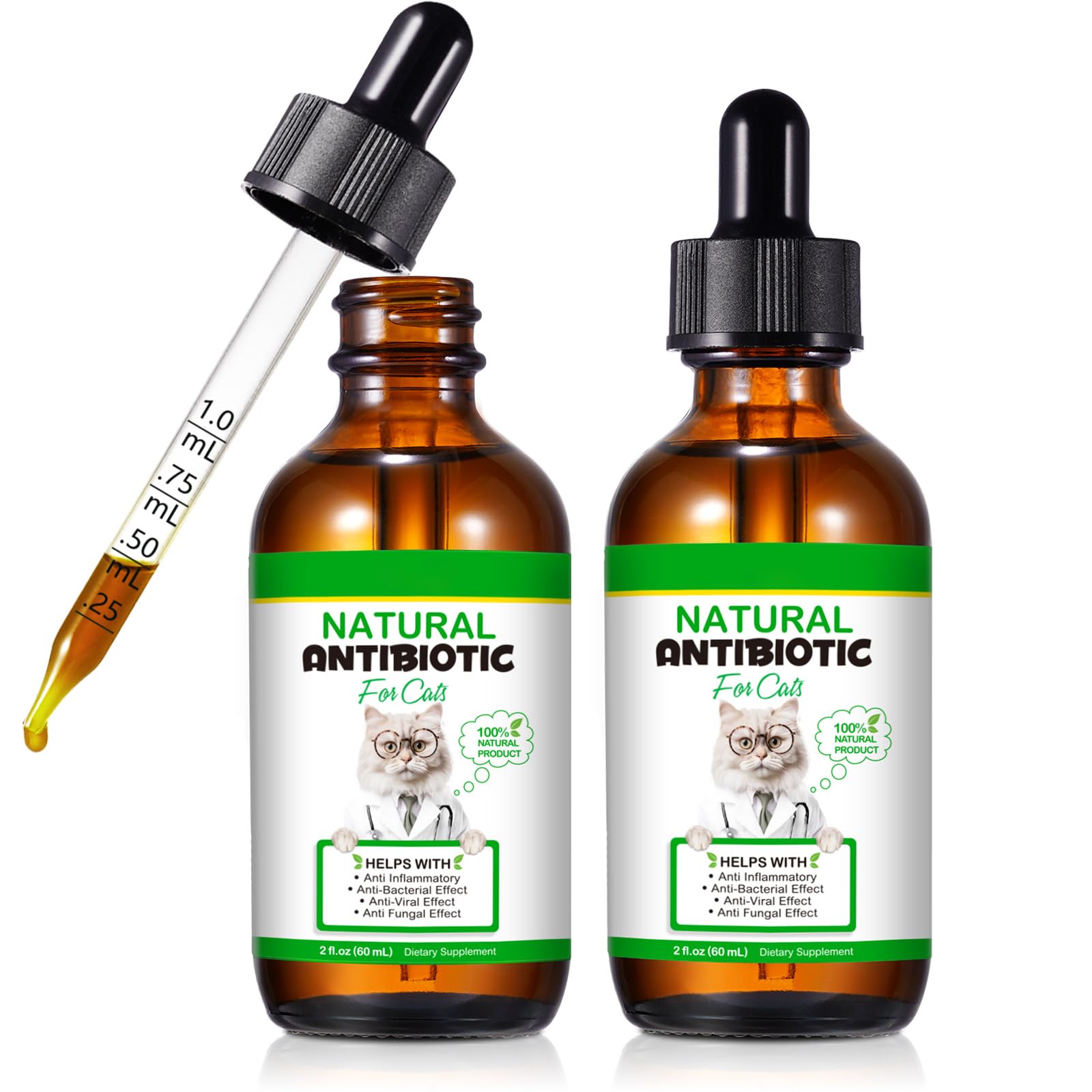 NenMaoKeNu: Gotas antibióticas para gatos, apoyo herbal suave.