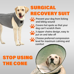 NeoAlly mono en vista lateral, cubre torso, abdomen y pecho del perro.
