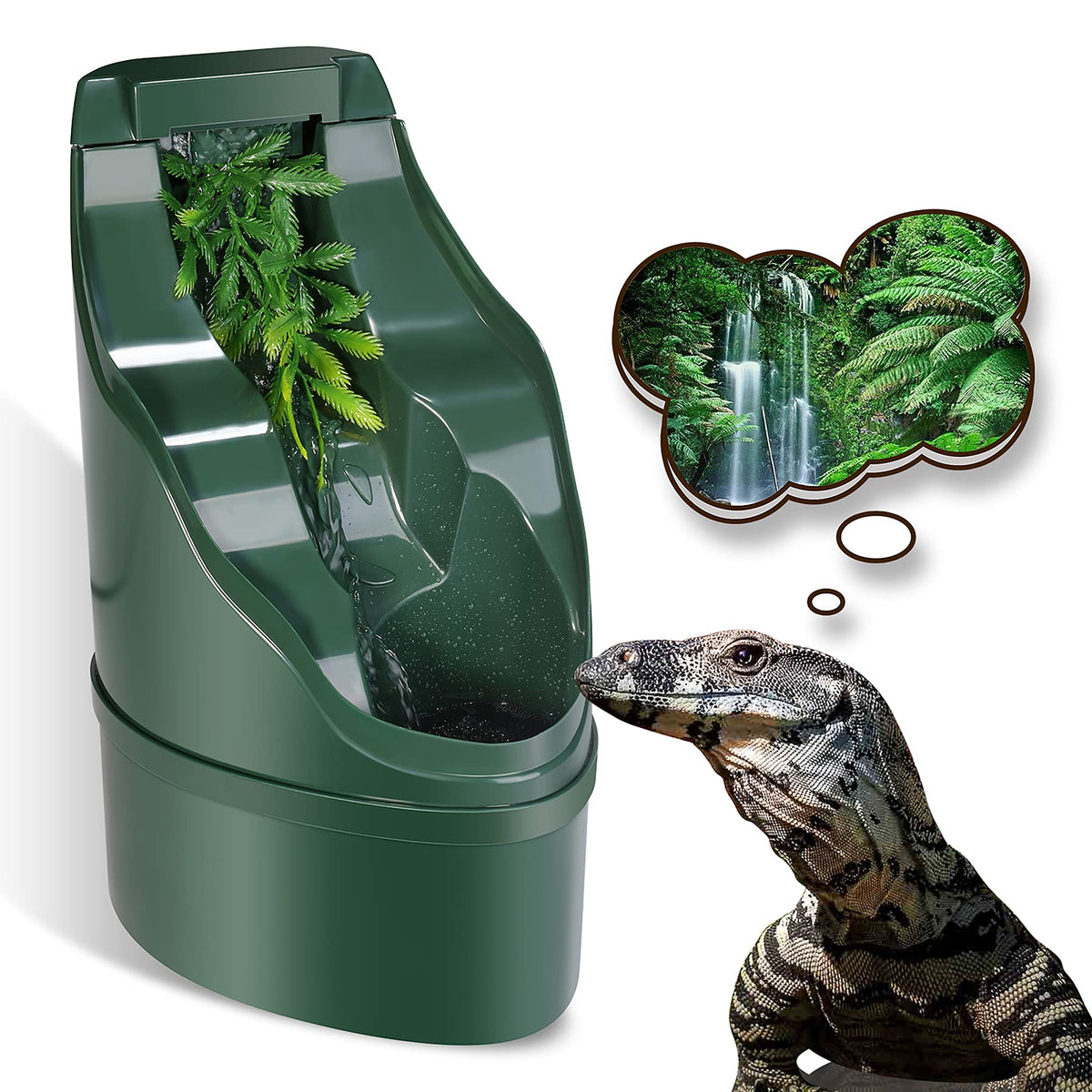 NEPTONION bebederos para reptiles con flujo constante para hidratación diaria.