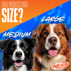 Nerf Dog 11.5in tres-anillos TPR Tug, uso familiar en sala, anima a toda la familia.