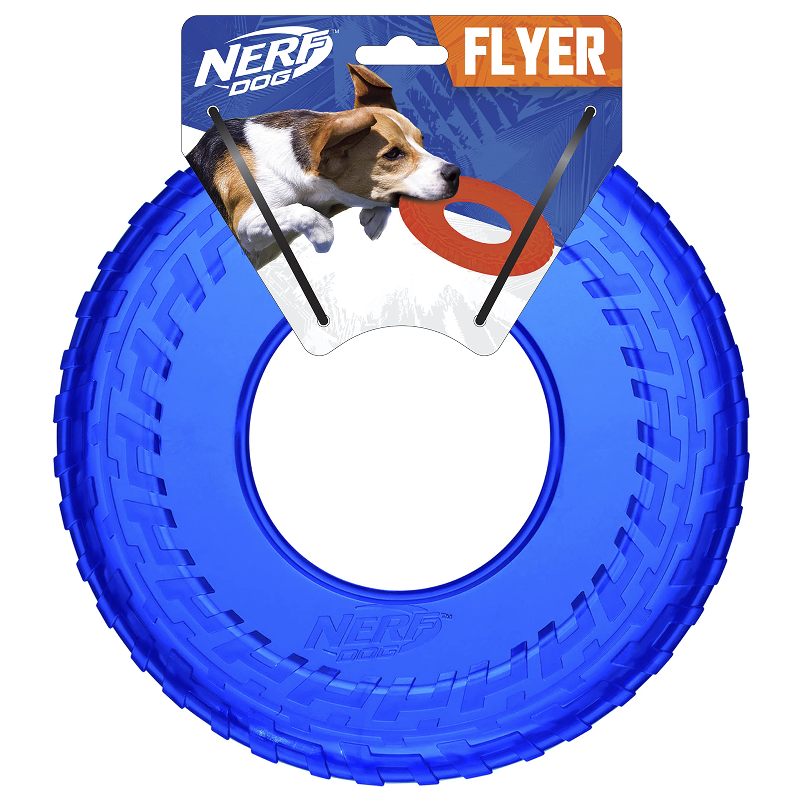 Nerf Dog disco volador azul translúcido, visible para rastrear durante el juego al aire libre