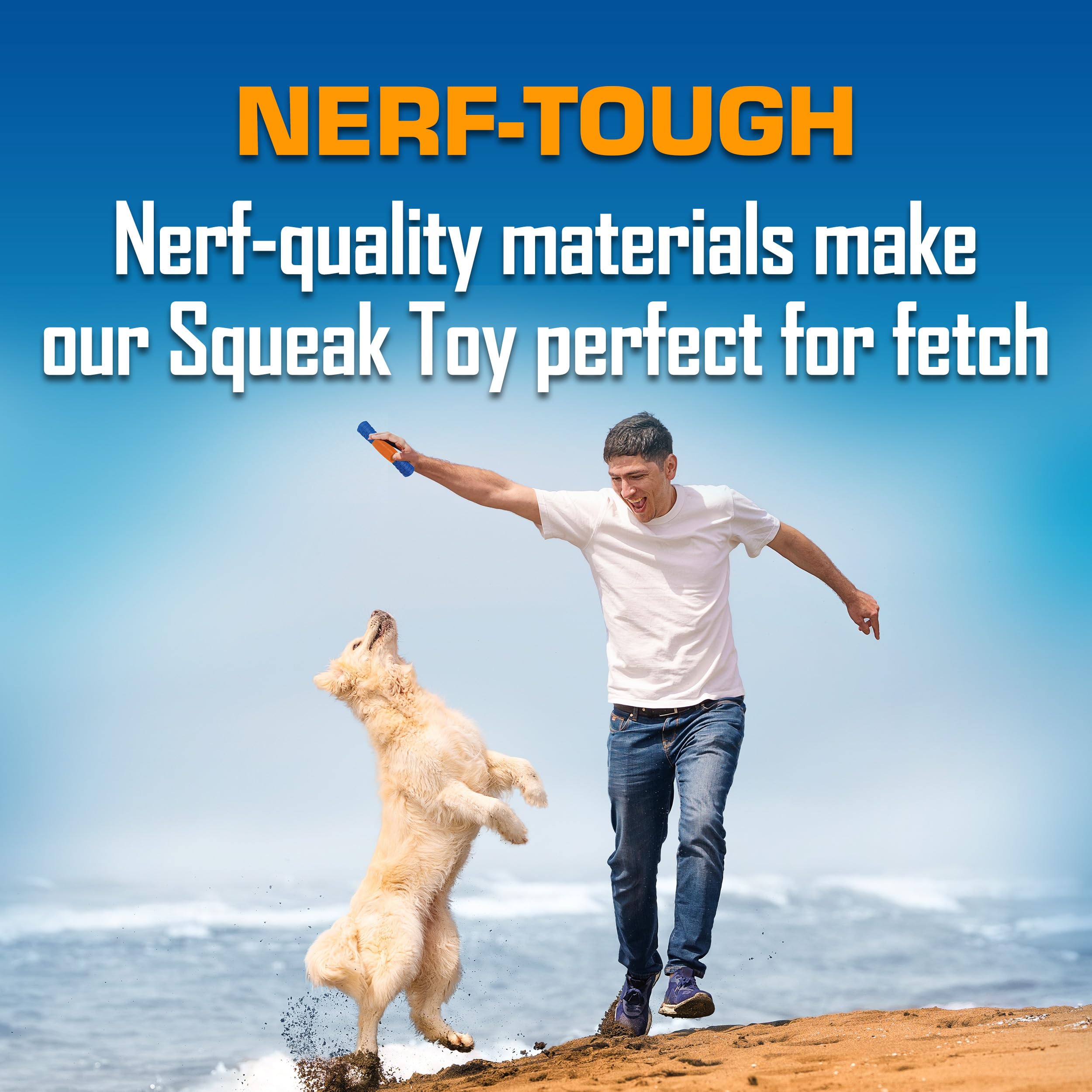 Nerf Dog EXO Stick Chirrido resistente a la intemperie para uso en exteriores