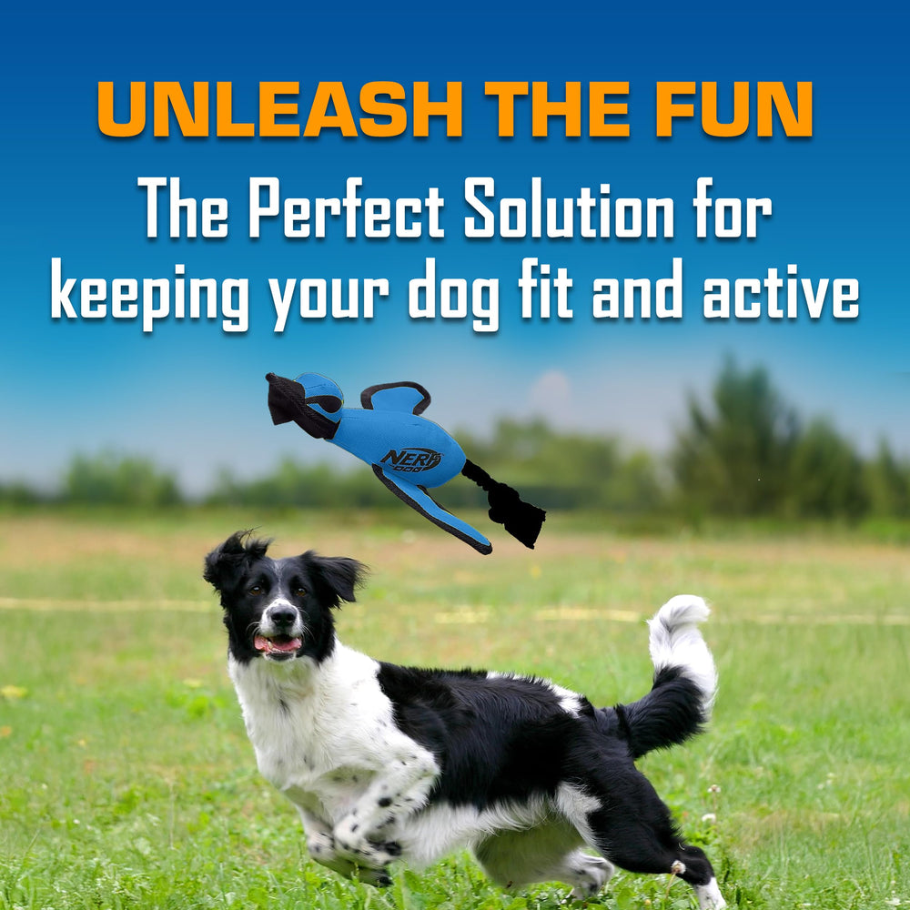 Nerf Dog Trackshot muestra nylon resistente, pensado para mordidas y juego prolongado.