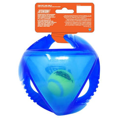 Nerf Dog Pelota Rumble con mangos de giro triple para agarre cómodo.