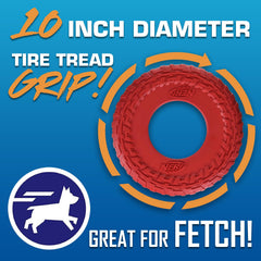 Nerf Dog Tire Flyer disco volador rojo translúcido con alta visibilidad