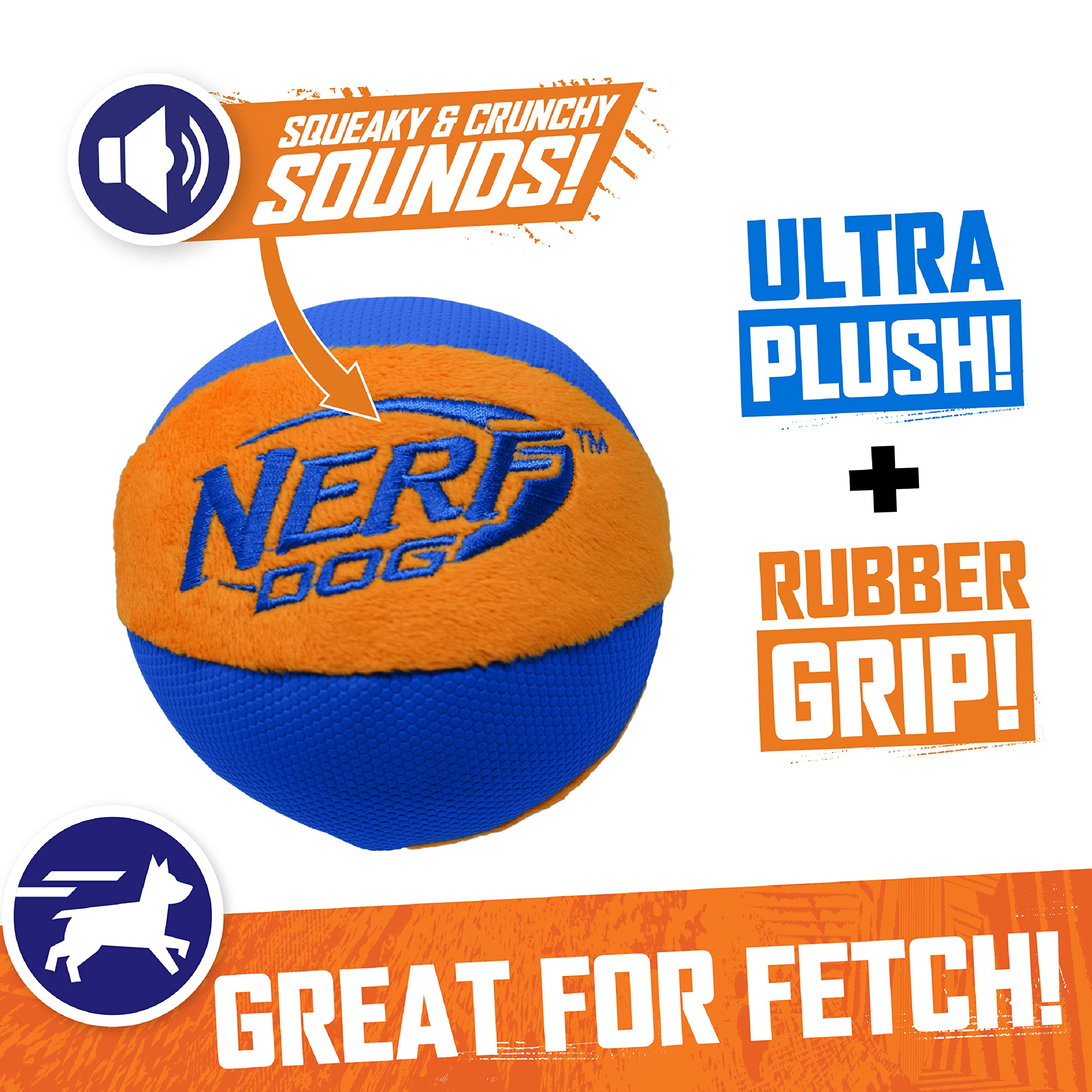 Pelota Nerf Dog Trackshot Ball ligera y resistente, fácil de lanzar y jugar.