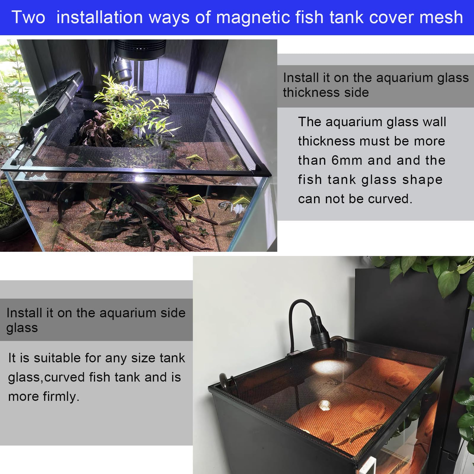 NestBasics cubierta anti-salto para acuario con fijación estable