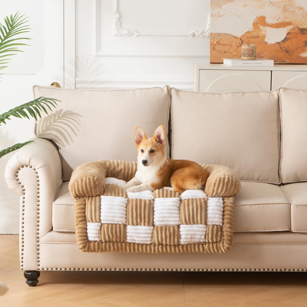 NestlyMoly cama para perro con almohadón en el sofá, apoyo suave