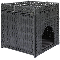 Neti Neti caja de arena para gatos cubierta, refugio discreto para calma en casa.