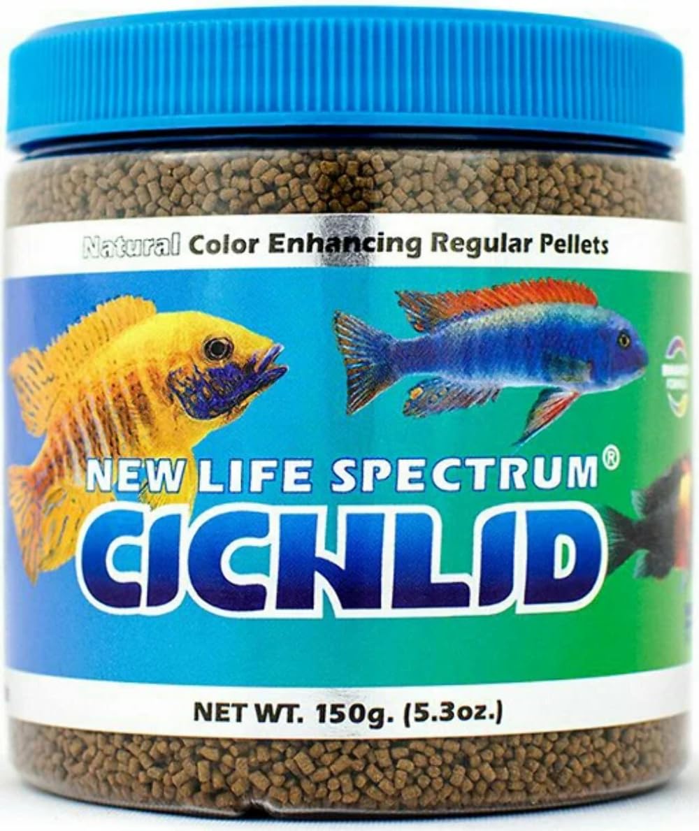 New Life Spectrum Naturox Series Fórmula Ciclidos, pellets 1 mm, nutrición de alta proteína para color y vitalidad.