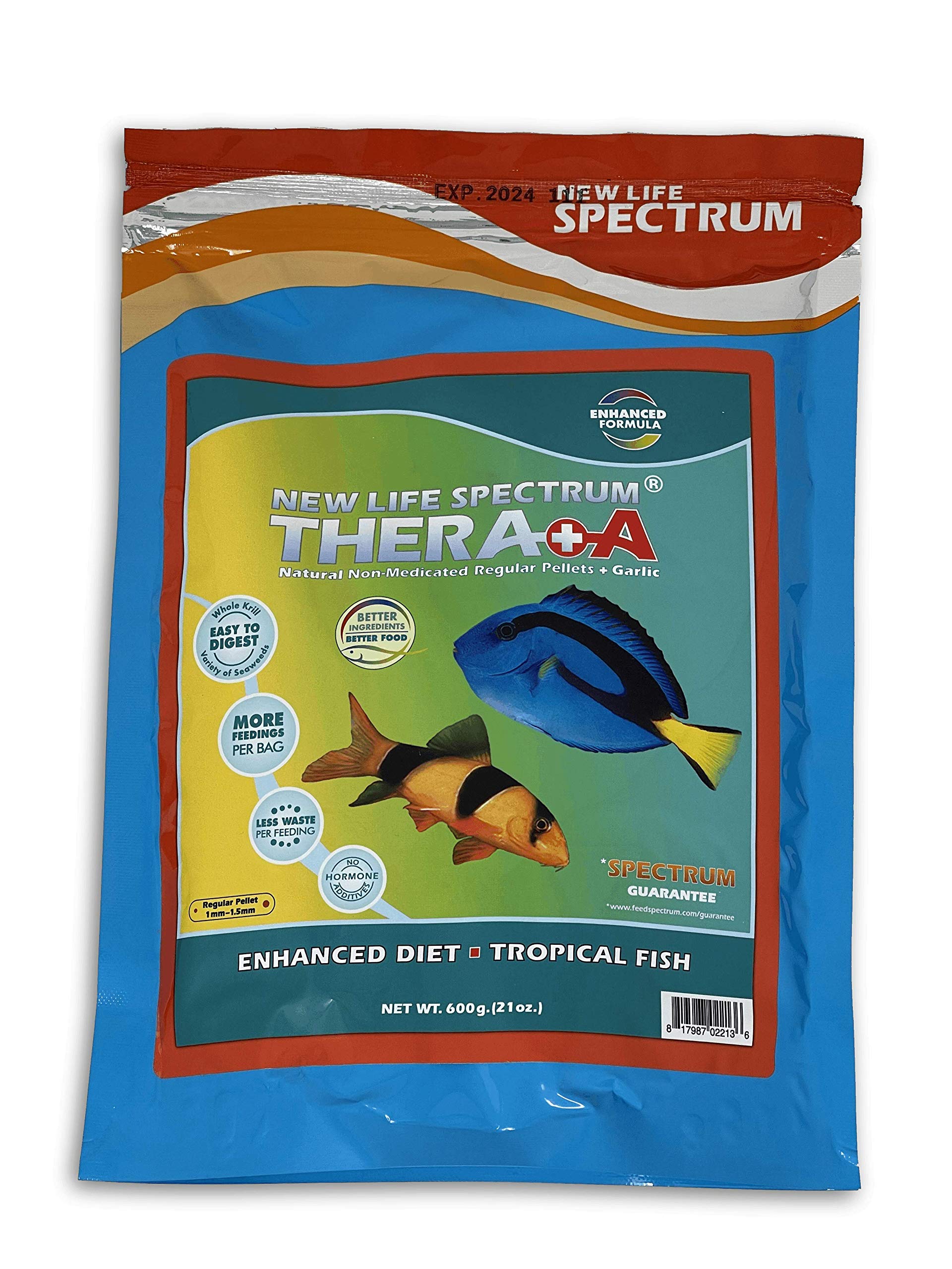New Life Spectrum Thera+A pellet 1 mm regular para peces de acuario; favorece color y vitalidad