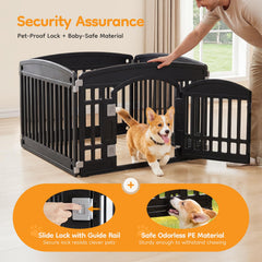 Puerta deslizante de NEWBULIG con candado para perros, acceso seguro