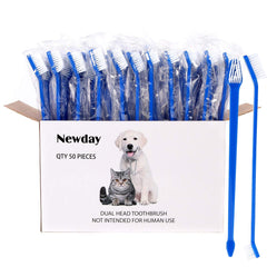 Newday cepillo doble cabeza para perros y gatos, 50 piezas listas para uso diario