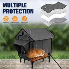 Newget casa-gato altura-resistente: base elevada para mayor estabilidad.