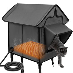Newget casa-gato caliente exterior: refugio cálido para gatos al aire libre.