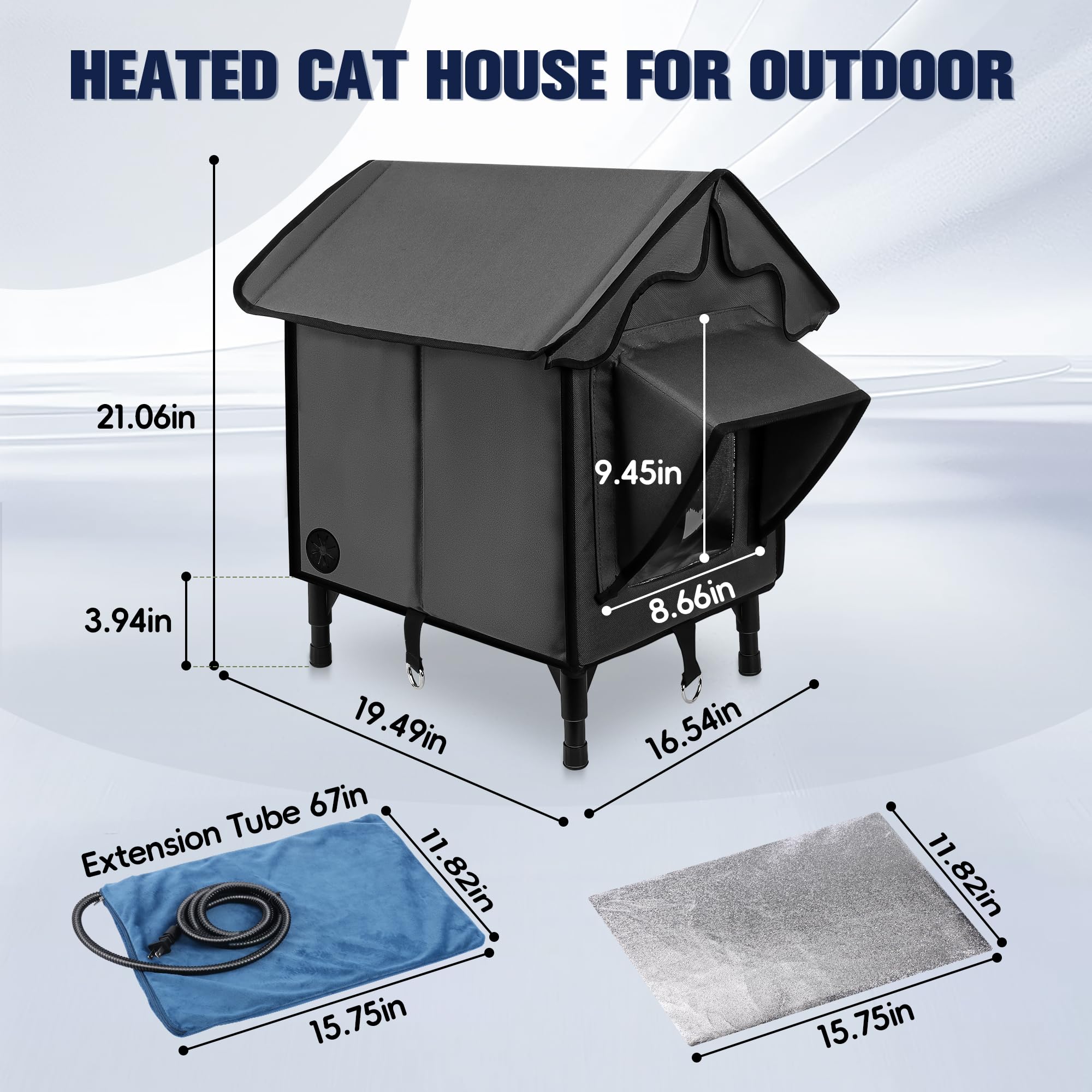 Newget casa-gato techo-inclinado impermeable: protección contra lluvia y nieve.