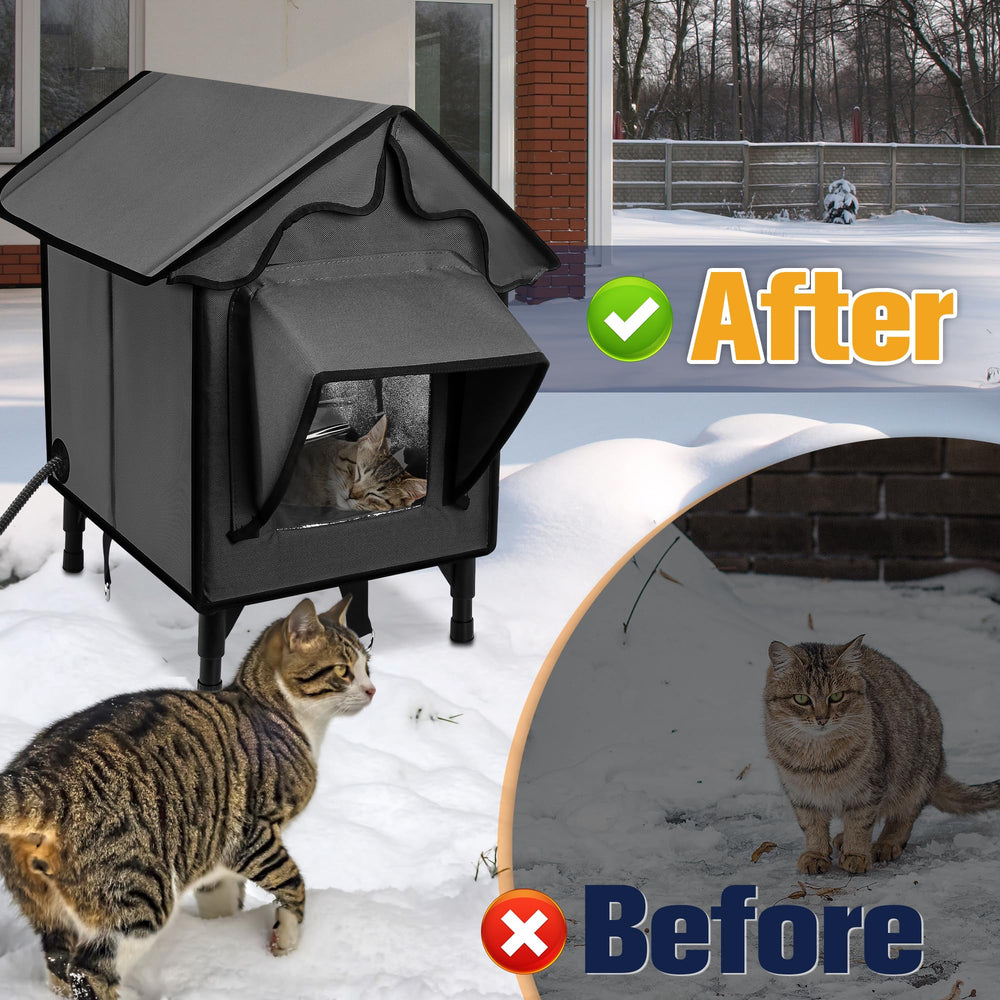 Newget casa-gato ventanas transparentes: acceso fácil y visibilidad para tu gato.