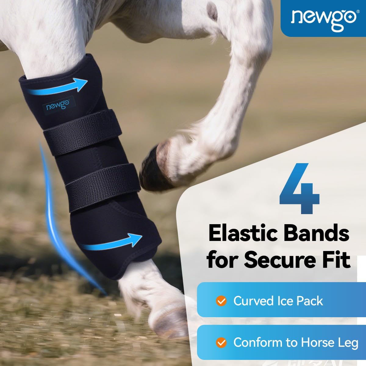 NEWGO Caballo conjunto de hielo cubierta de neopreno suave protege la piel durante el uso