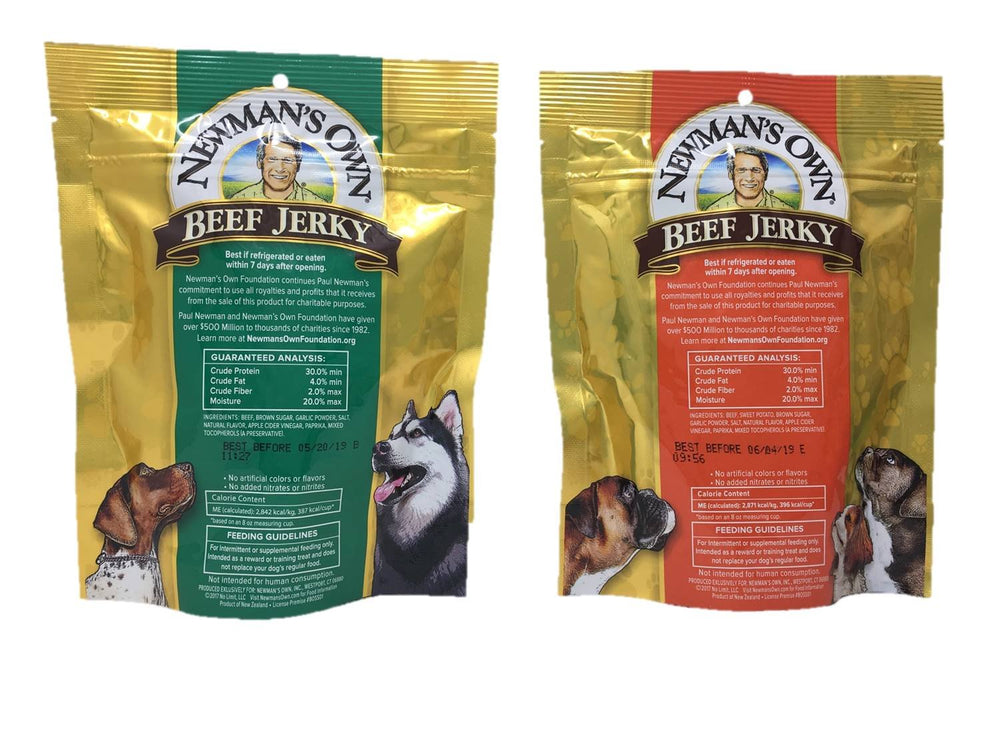 Premios de carne de res con patata dulce para perros, textura sabrosa para masticar.