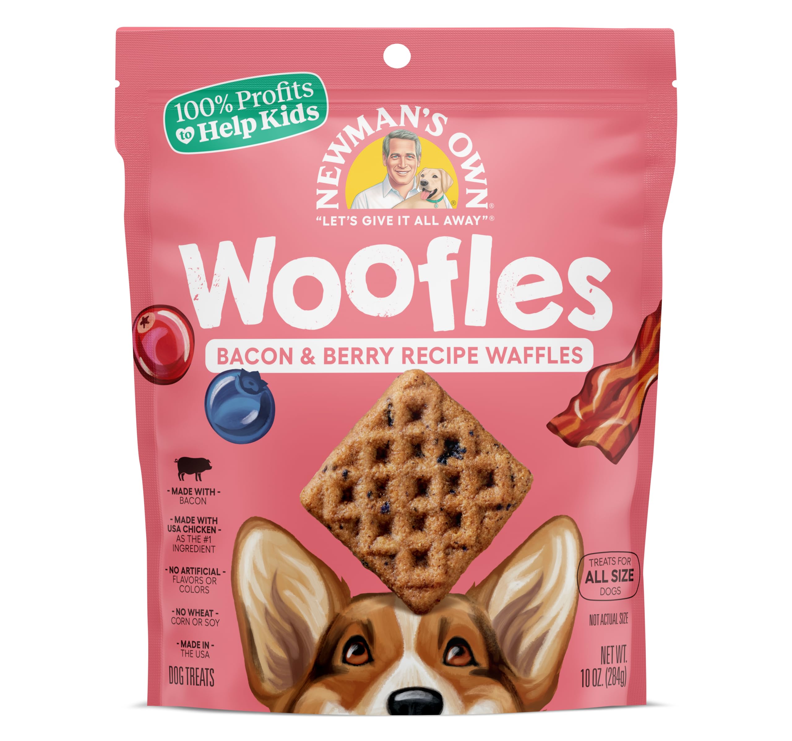 Newman's Own Woofles sin preservantes artificiales ni colorantes.