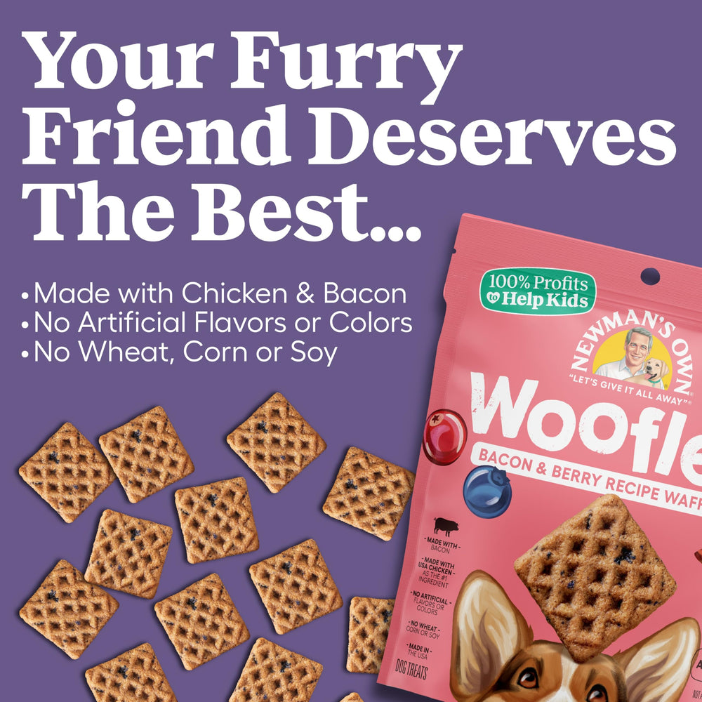 Newman's Own Woofles, textura suave, facilita la masticación.