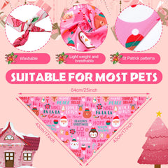Newwiee bandanas para perros con estampado de corazones rosa, perfecto para eventos.