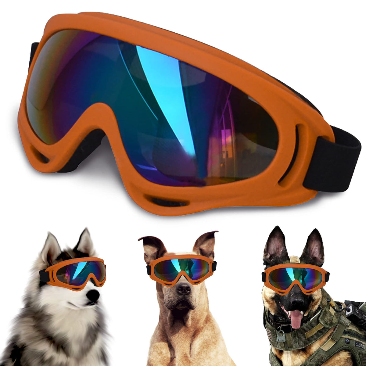 NICERINC PET gafas-perro-grandes-ajuste: protección UV y ajuste seguro para paseos.