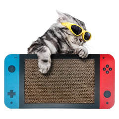 NICETHUMB rascador gato doble lados con tema de juego, estimula juego y relajación.
