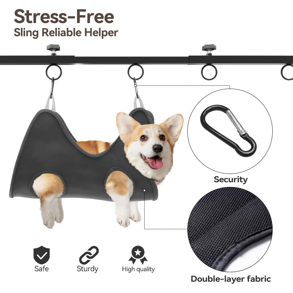 Hamaca suave para mascotas durante el proceso de peluquería, mayor comodidad.