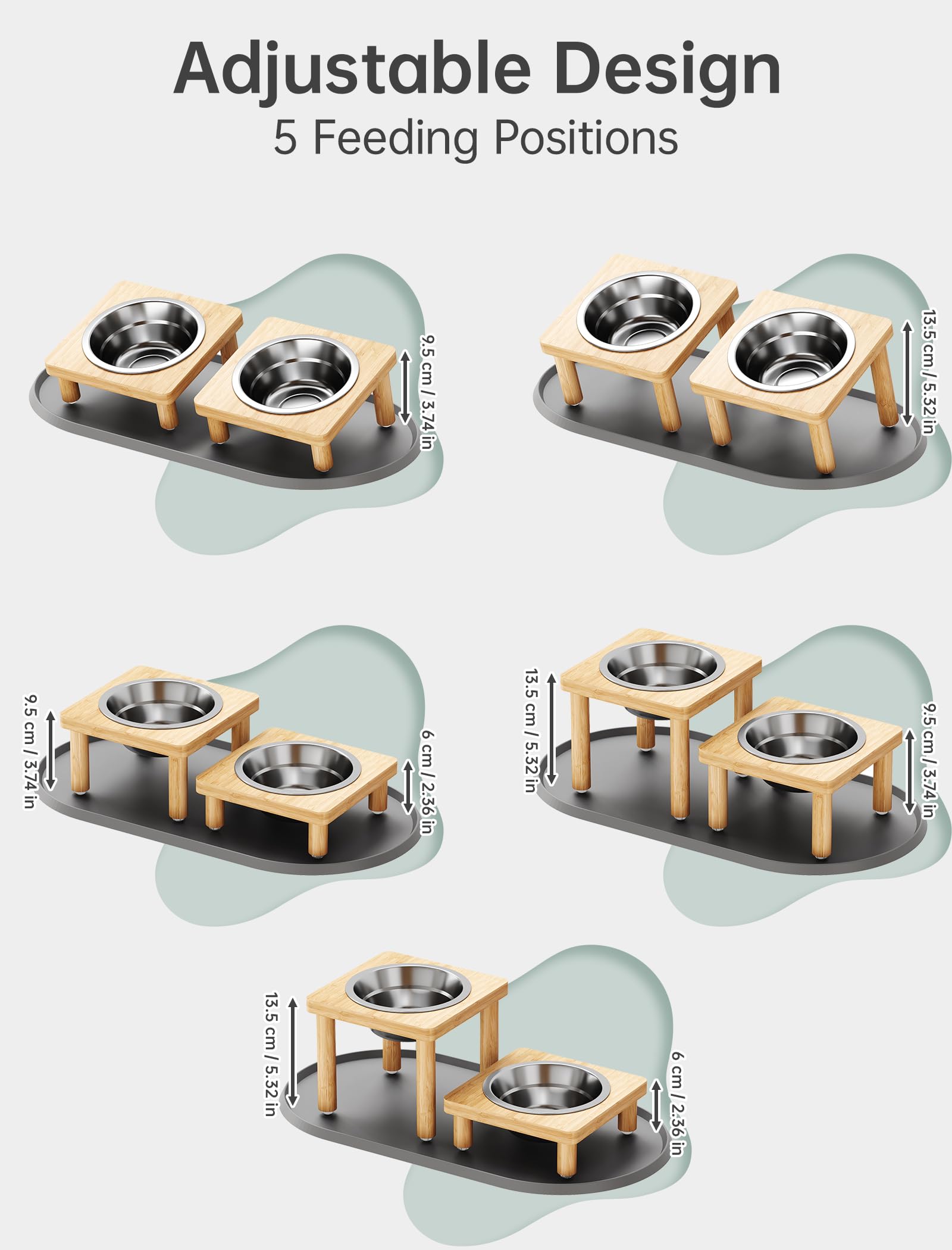 NiHome patas de madera ajustables para alturas cómodas.