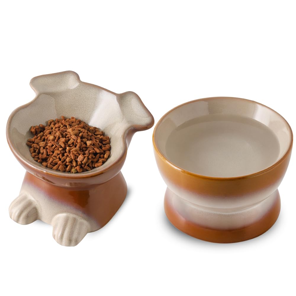 Nihow tazón elevado para comida de perro en cerámica, diseño estable