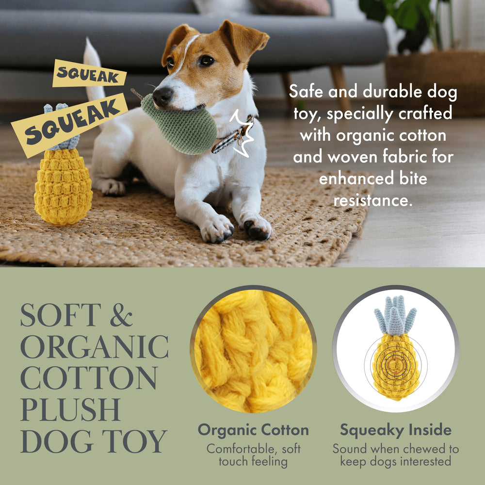 Juguete Nina Woof con chirrido en algodón orgánico para juego interactivo