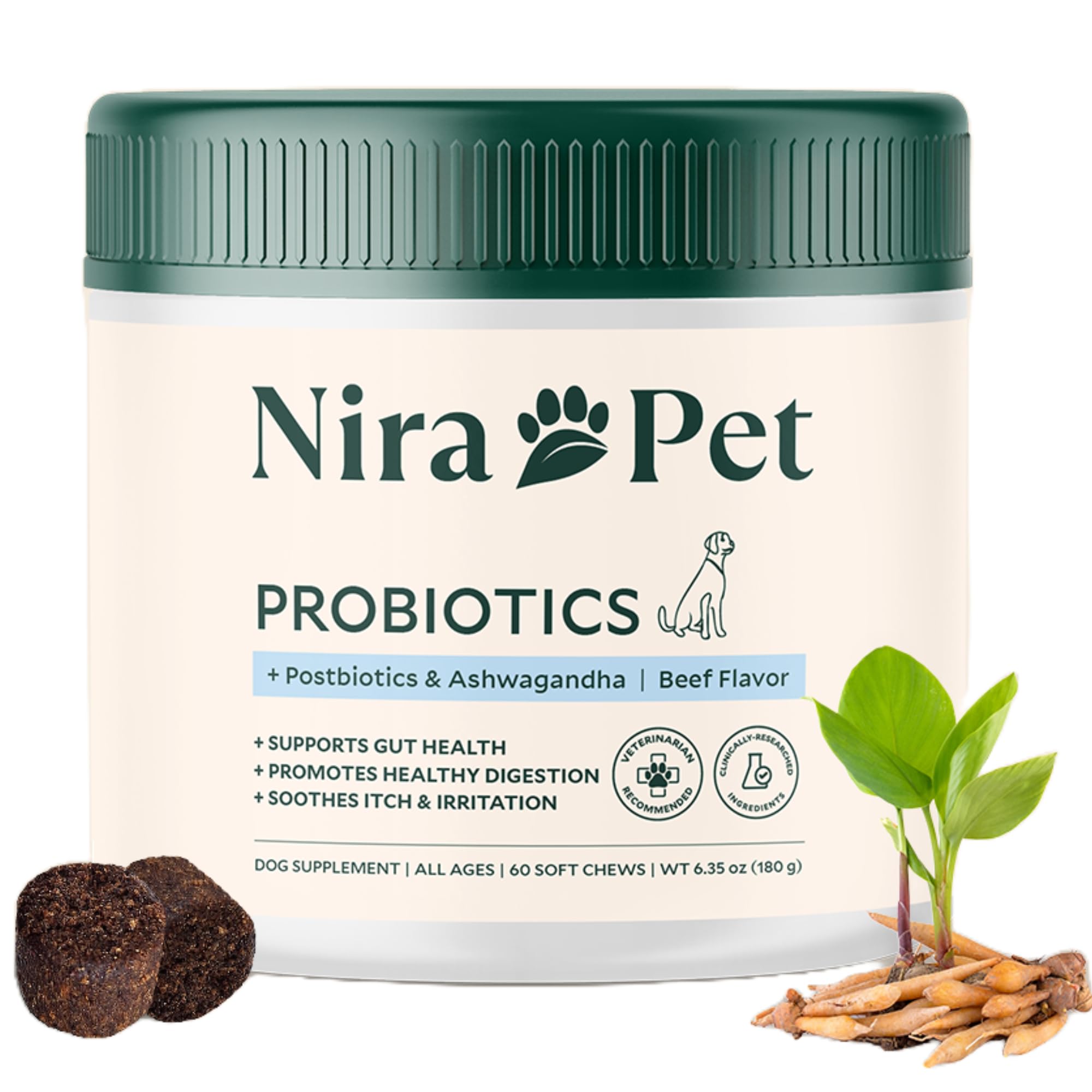Nira Pet envase 5 en 1 para perro, mejora digestión.