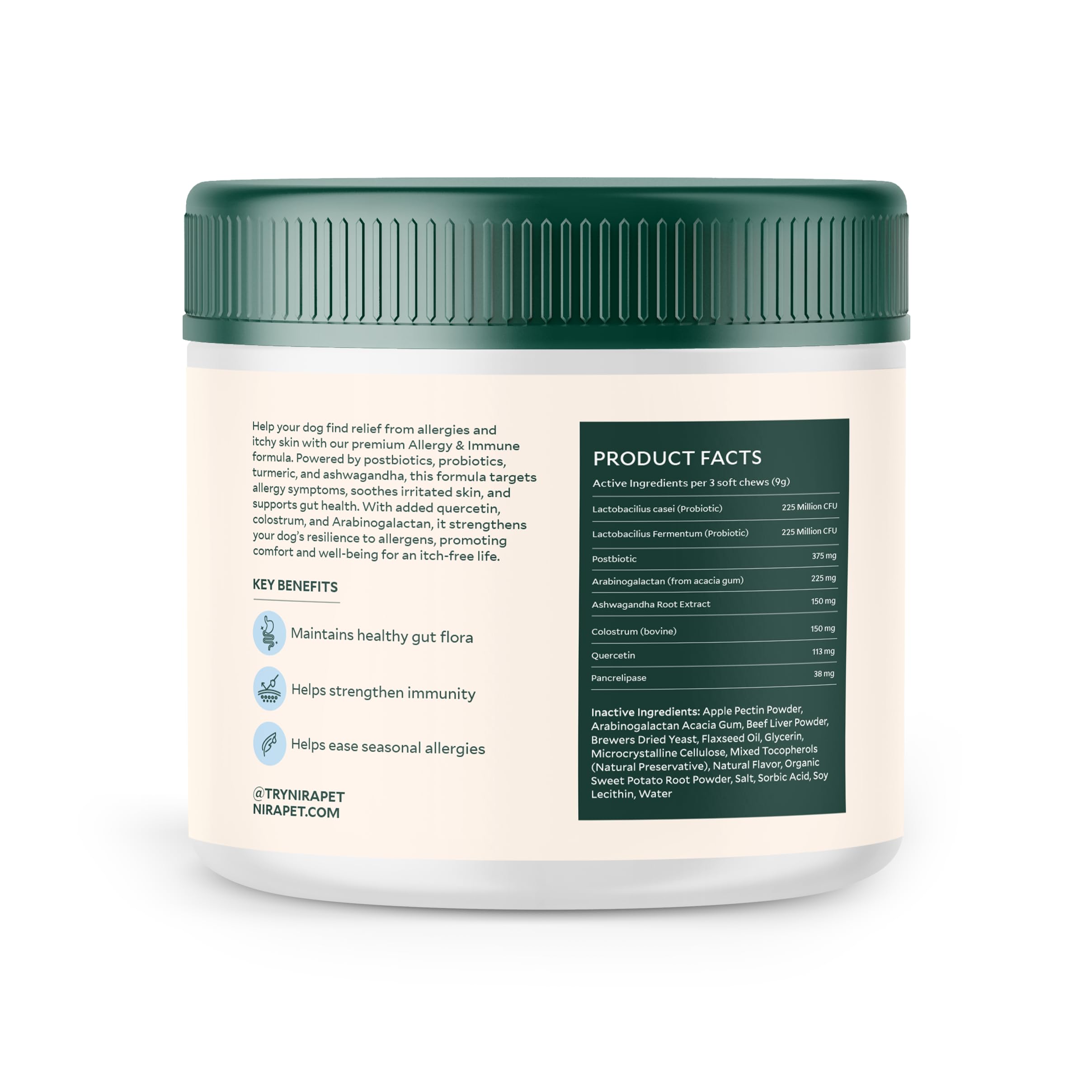 Nira Pet masticables de ternera para perro, sabor agradable.