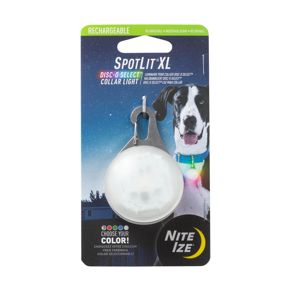 Nite Ize SpotLit XL: luz visible para collar con carabiner inoxidable para mayor visibilidad